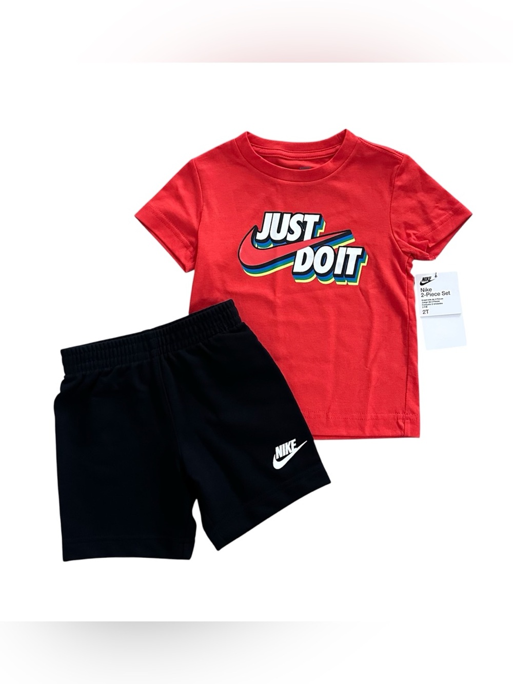 Boys Size 2T Nike 2 Piece Set NWT Shirt & Shorts Swoosh Logo Athletic Outfit